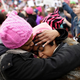 A mother embraces her daughter during the Women’s March on Jan. 21, 2017, in Washington, D.C. (Joshua Lott/AFP/Getty Images)